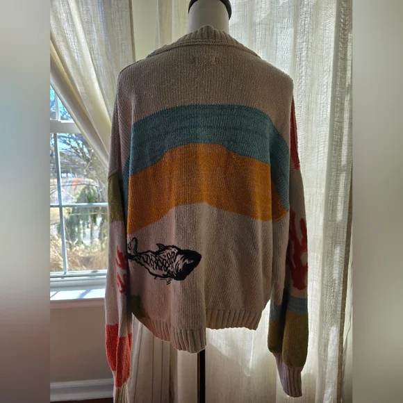 NWOT Pilcro by Anthropologie Icon Graphic Cardigan Sweater - Picture 9 of 15